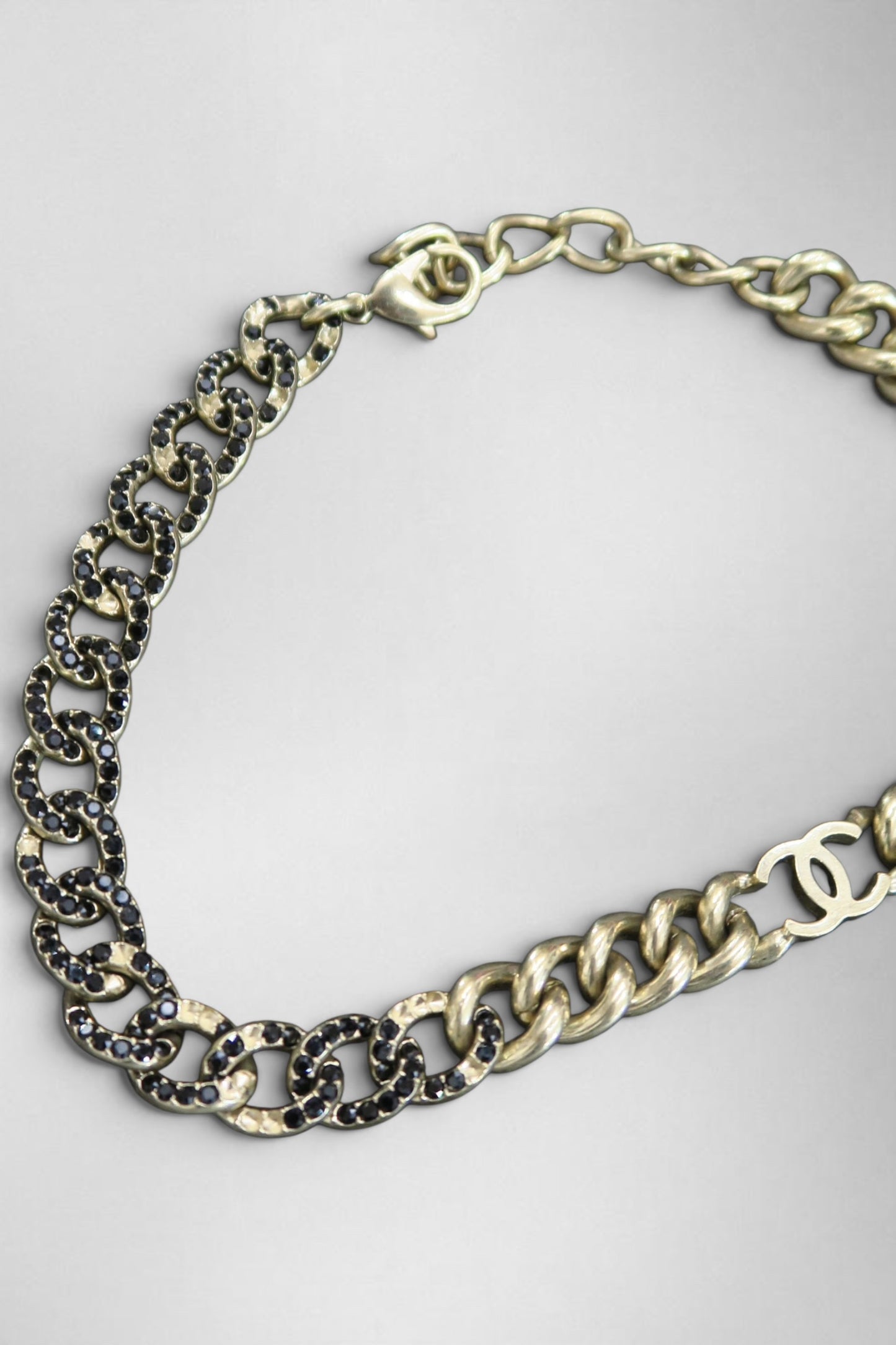 Chanel gold black crystal choker