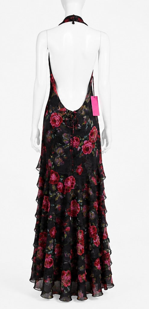 Emanuel Ungaro floral silk halter dress