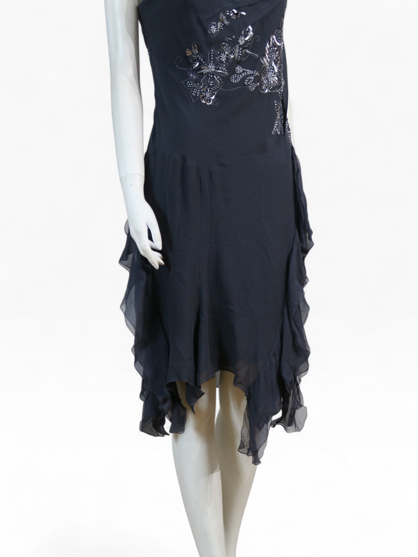 Dior fall 2006 silk gunmetal bustier dress