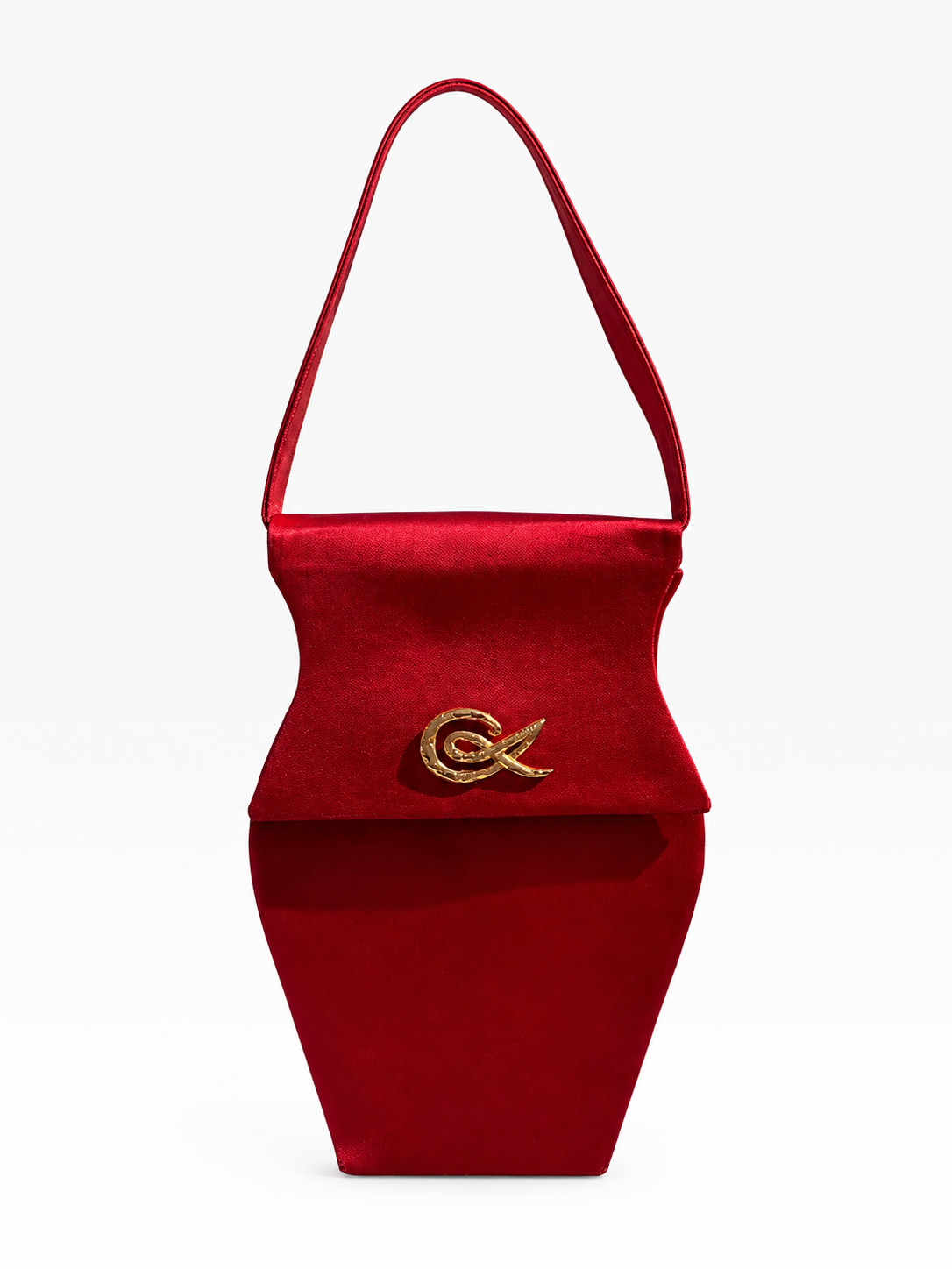 Christian Lacroix red satin sculptural bag