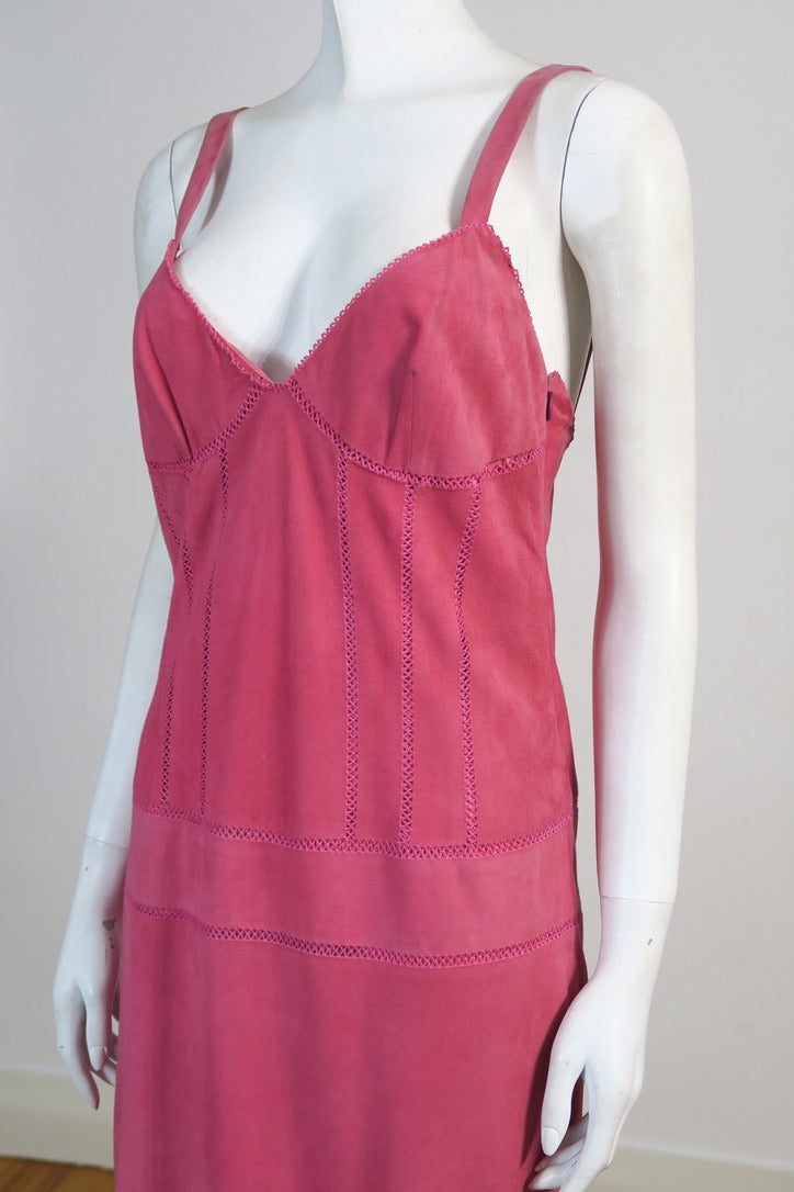 Dior pink suede dress