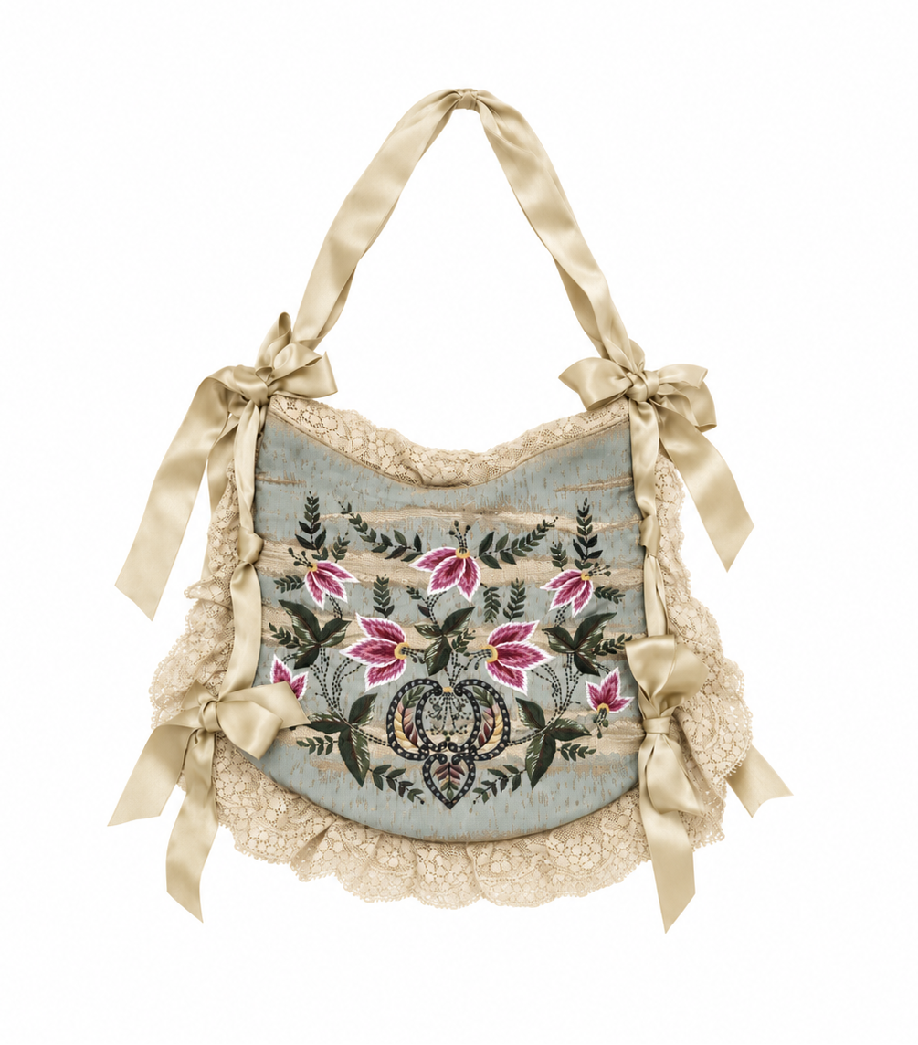 Valentino embroidered lace & ribbon rare bag