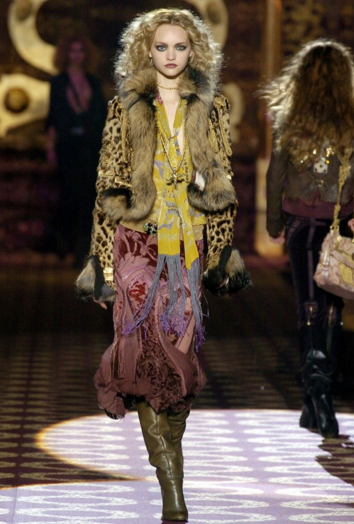 Roberto Cavalli fall 2004 devoré silk skirt