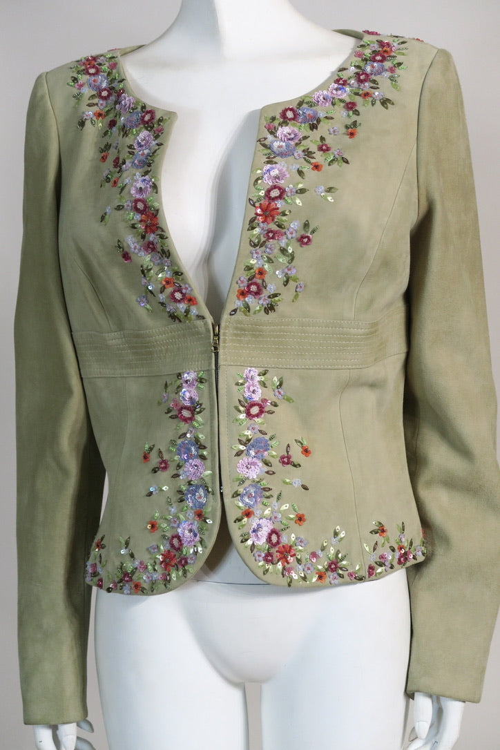 Valentino suede beaded jacket