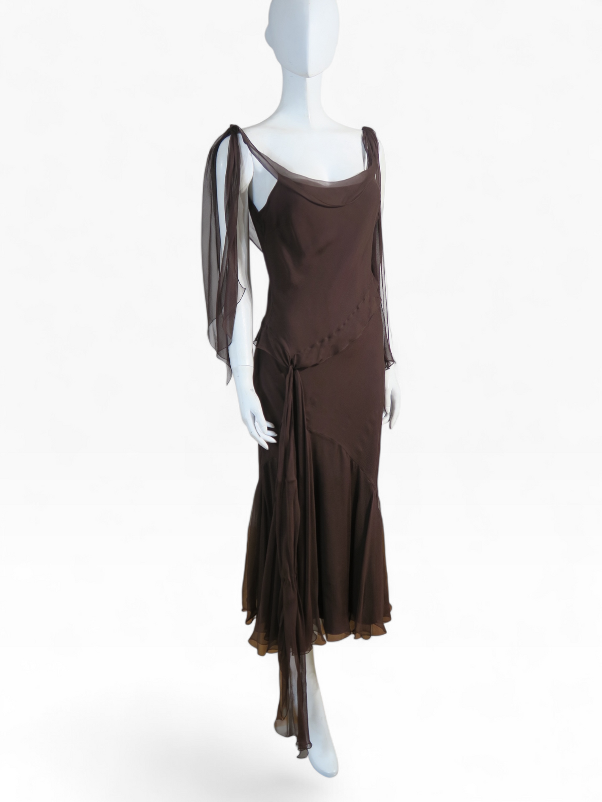 Dior fall 2005 ruffles silk maxi dress