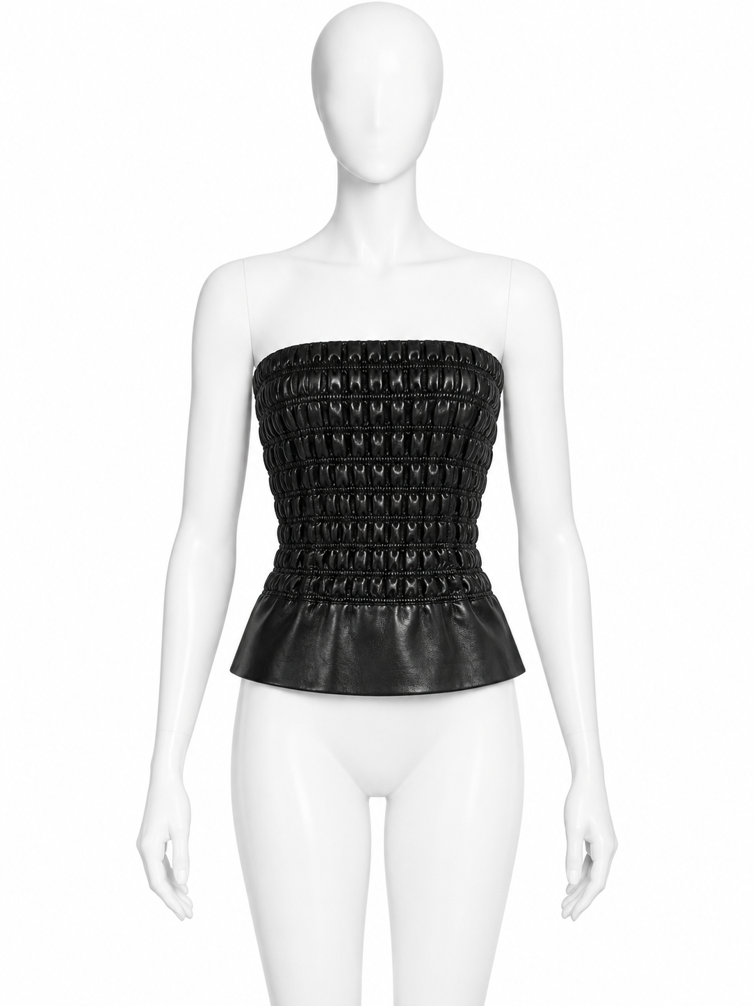 Jitrois black textured leather tube top