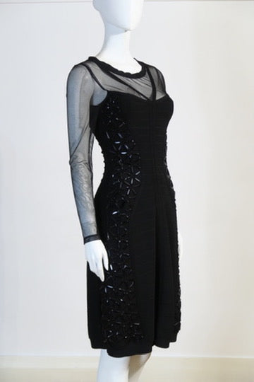 Herve Leger sheer dress