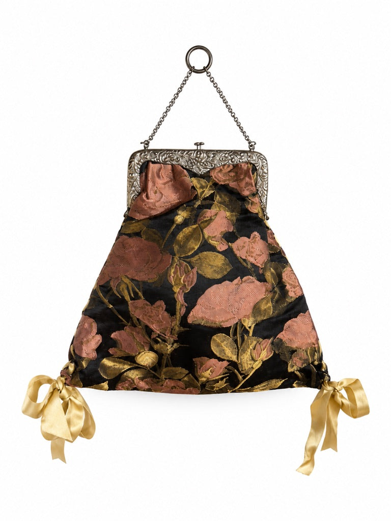 Valentino runway floral brocade ribbon evening bag