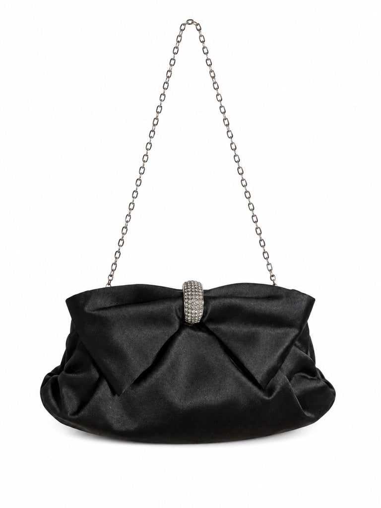 Valentino silk bow crystal clutch bag