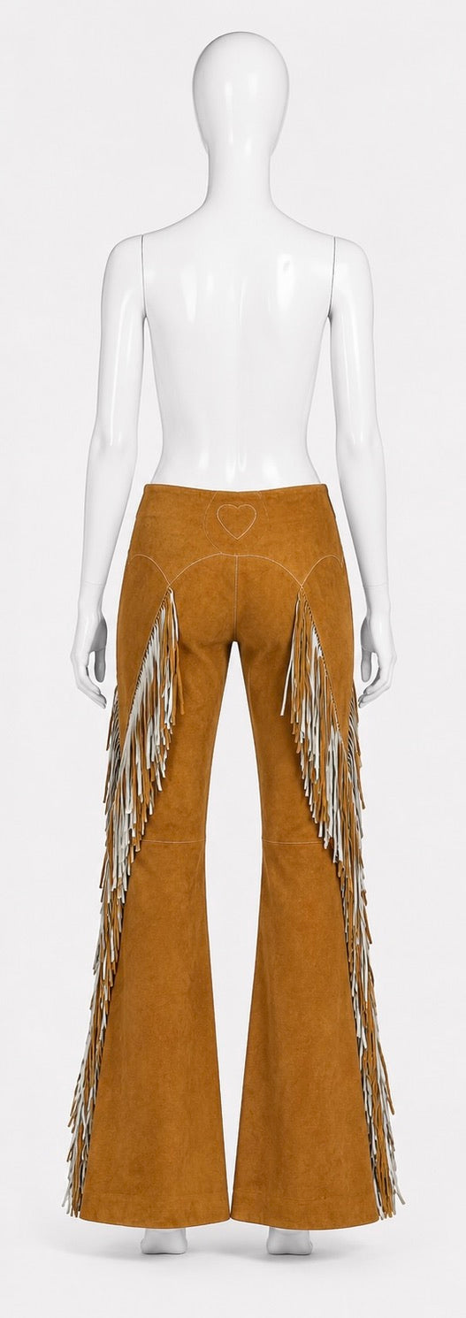 Dior spring 2002 suede fringe pants