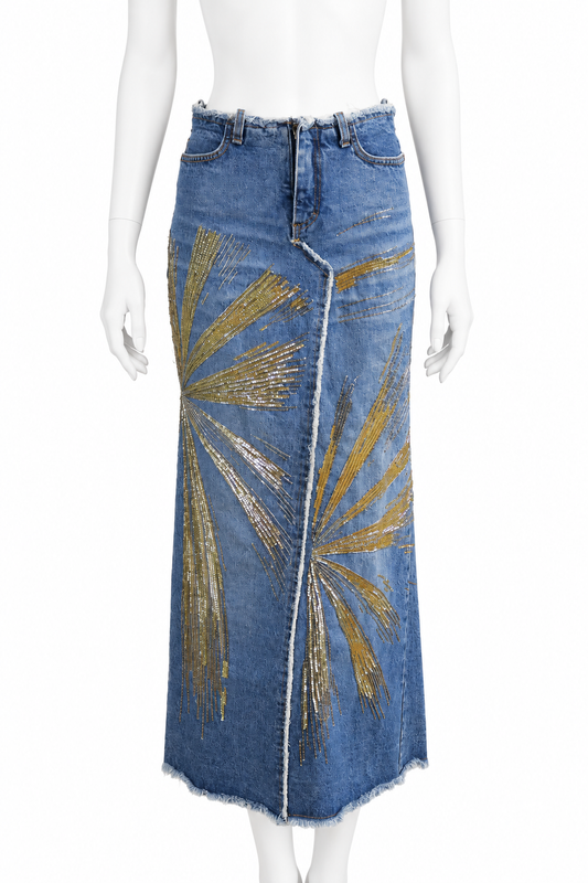Roberto Cavalli 2001 denim skirt