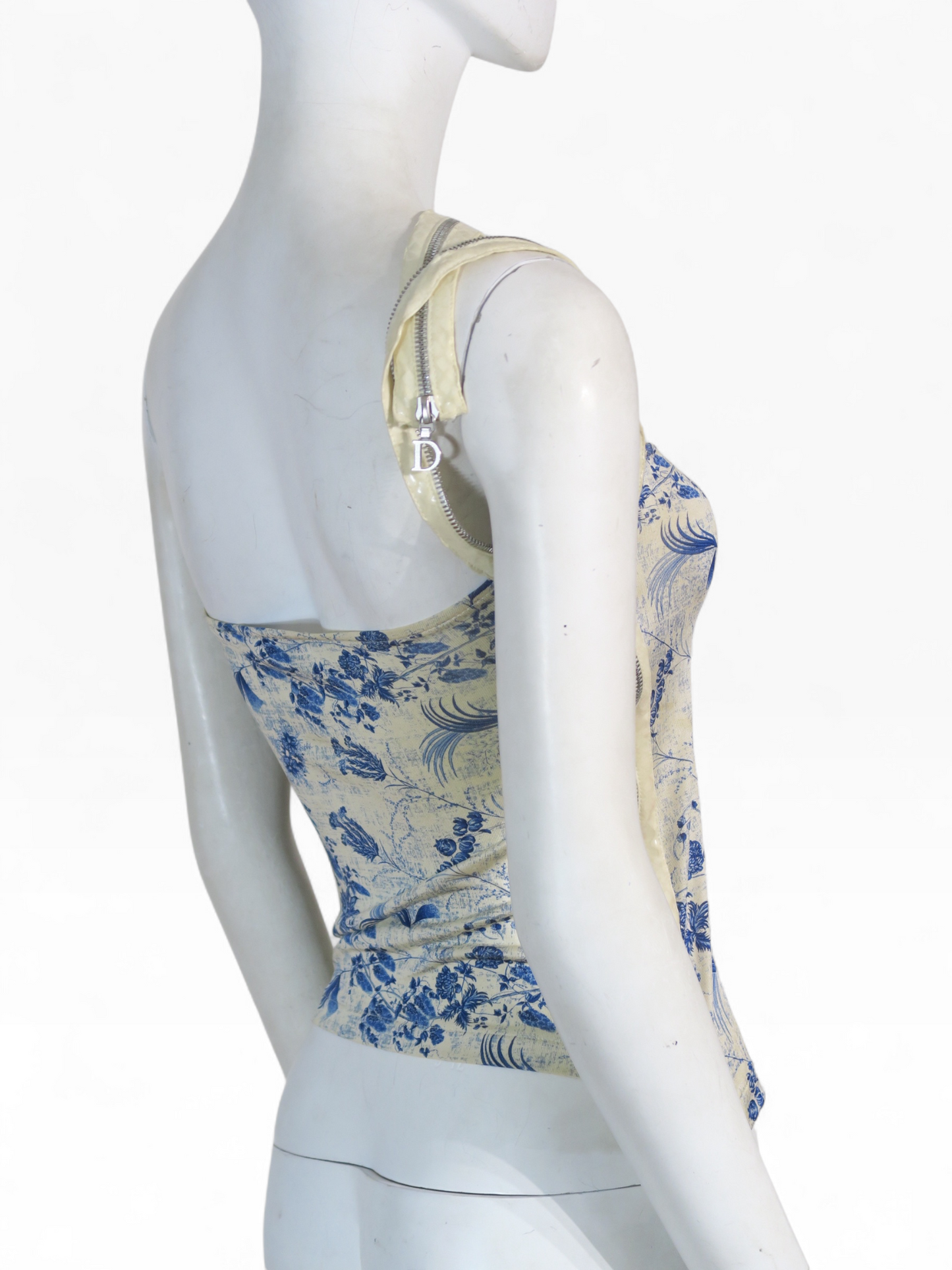 Dior spring 2001 asymmetrical zipper bow strap top