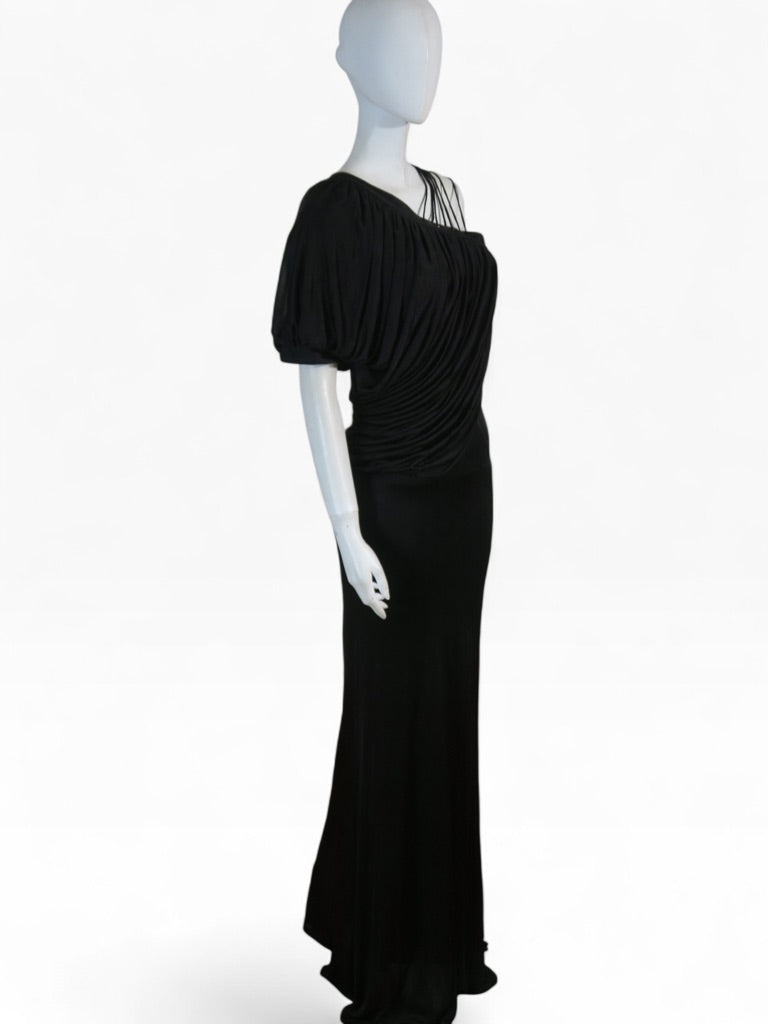 Givenchy spring 2009 asymmetric black gown sample