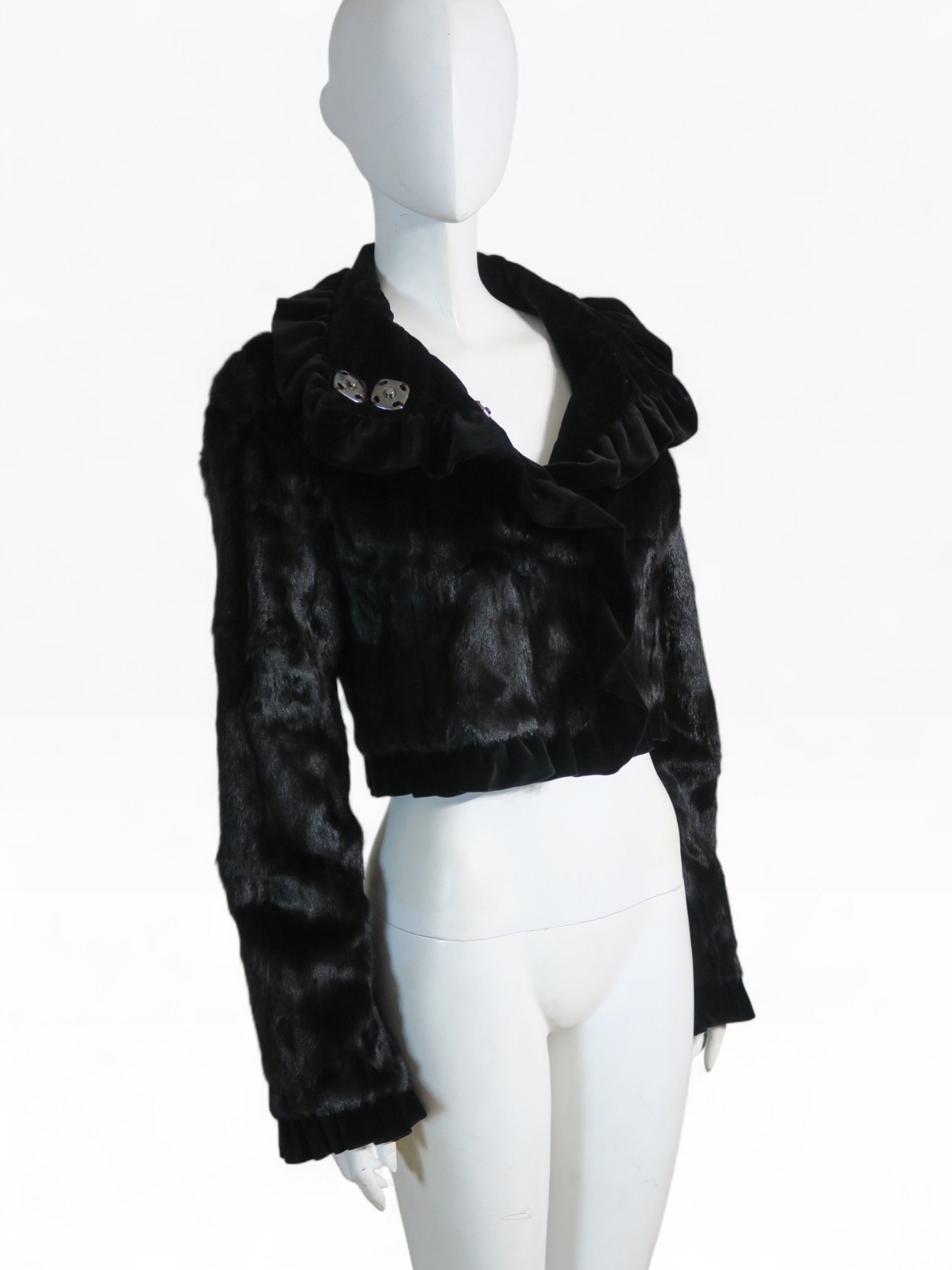 Dolce & Gabbana cropped rabbit fur jacket