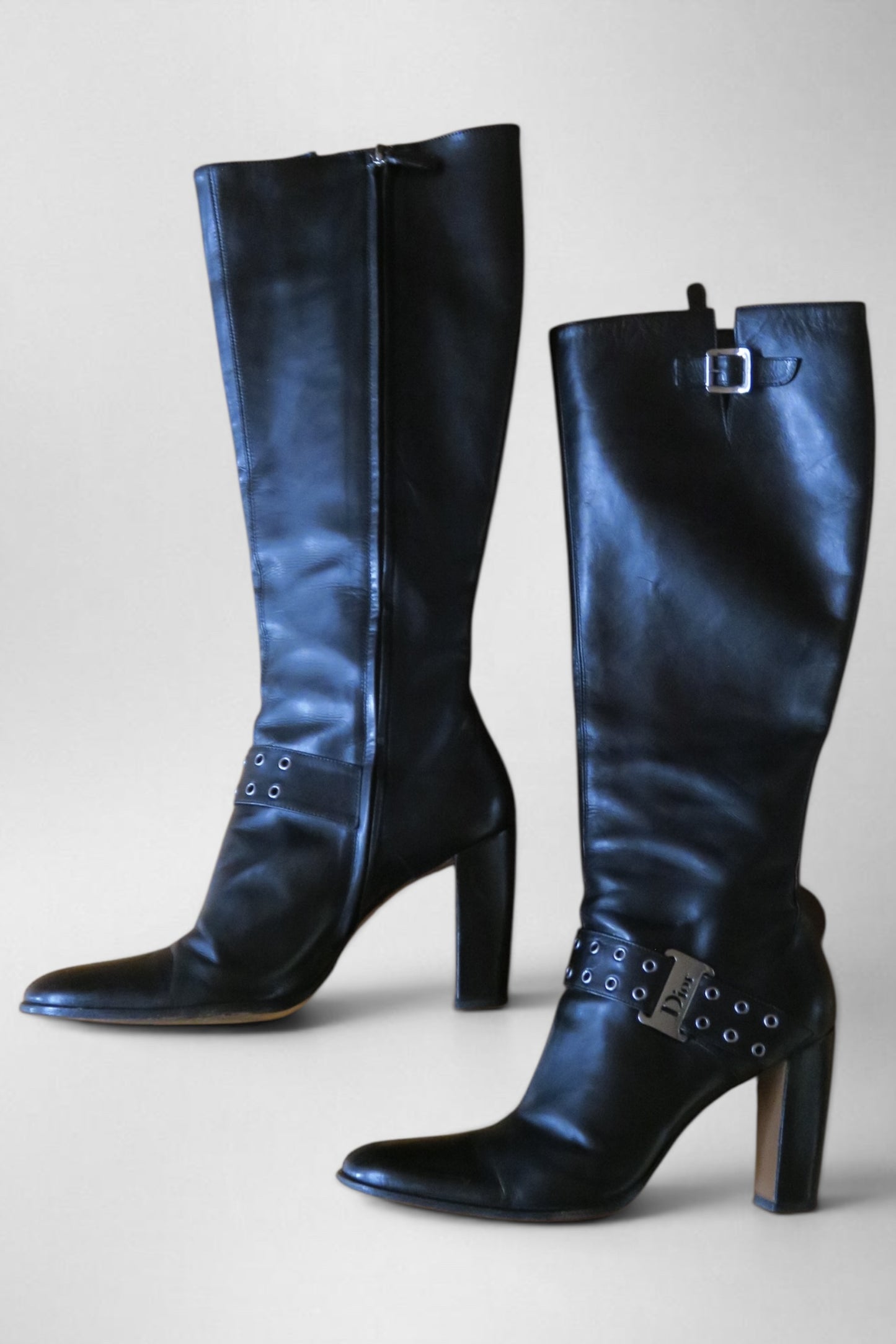Dior leather knee high boots