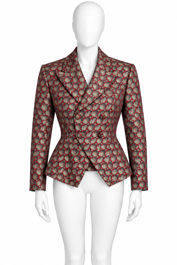 Jean Paul Gaultier printed silk crossover jacket