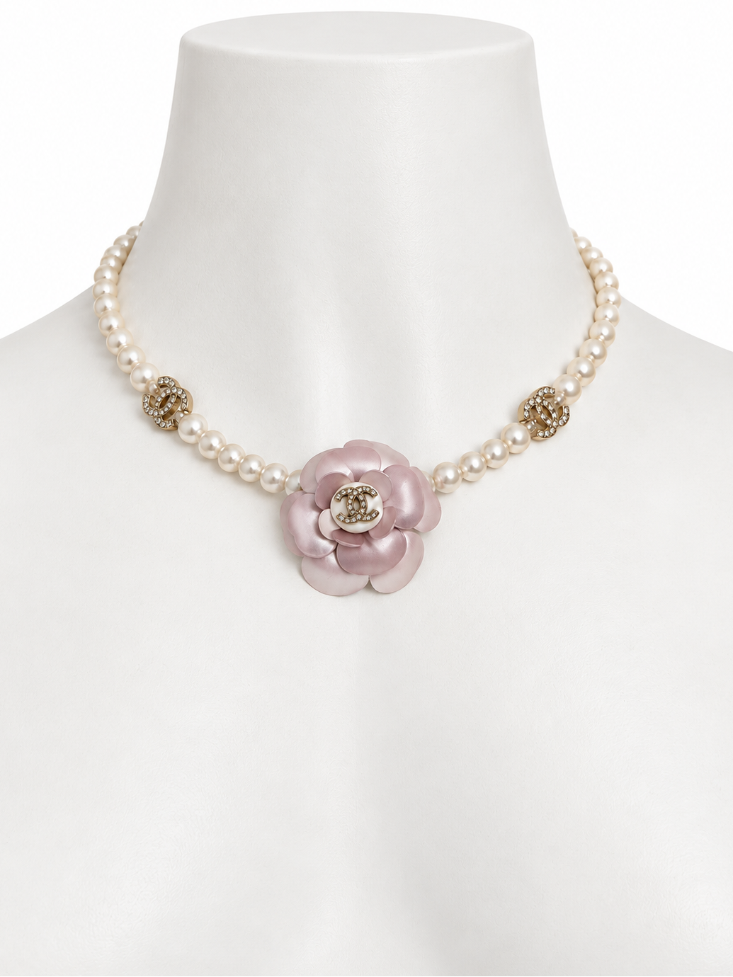 Chanel camellia pearl choker necklace