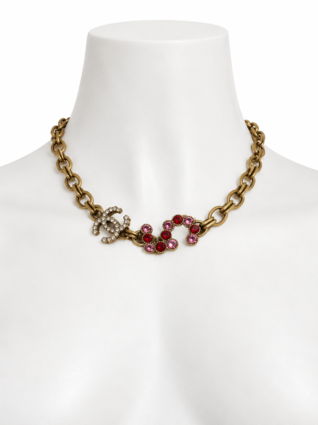 Chanel crystal CC choker necklace