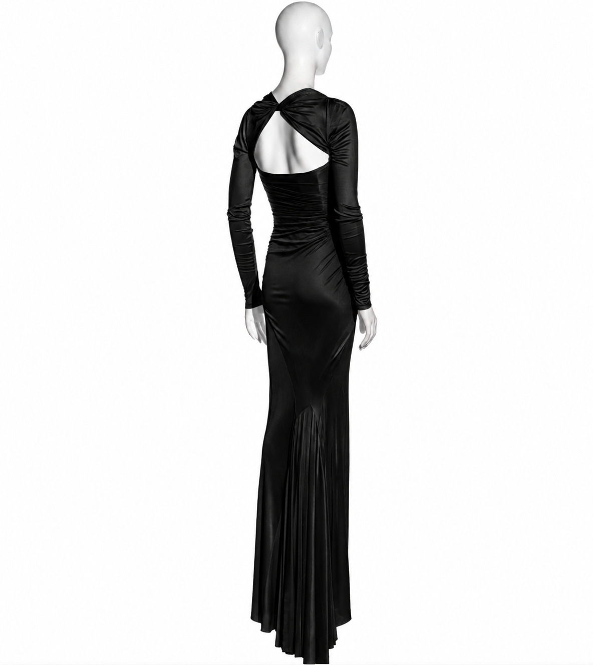 Versace spring 2007 black corseted long sleeve gown
