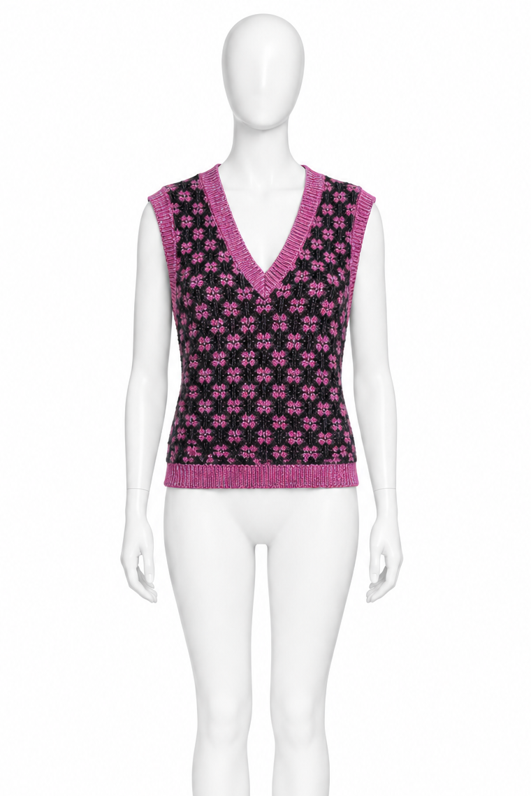 Chanel angora knit vest