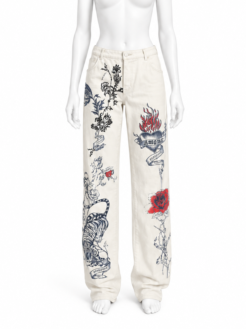 Roberto Cavalli spring 2003 printed tattoo pants