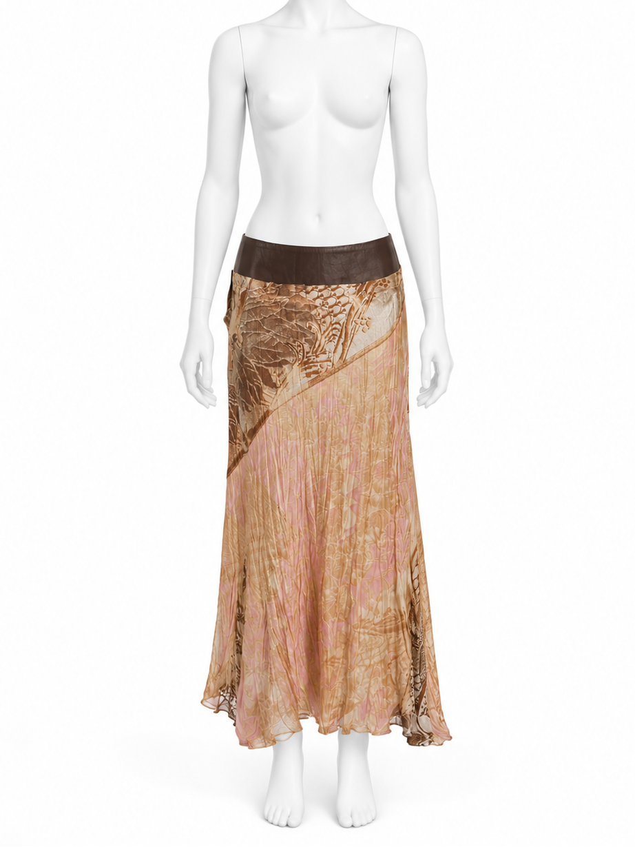 Roberto Cavalli fall 2001 baroque pleated maxi skirt