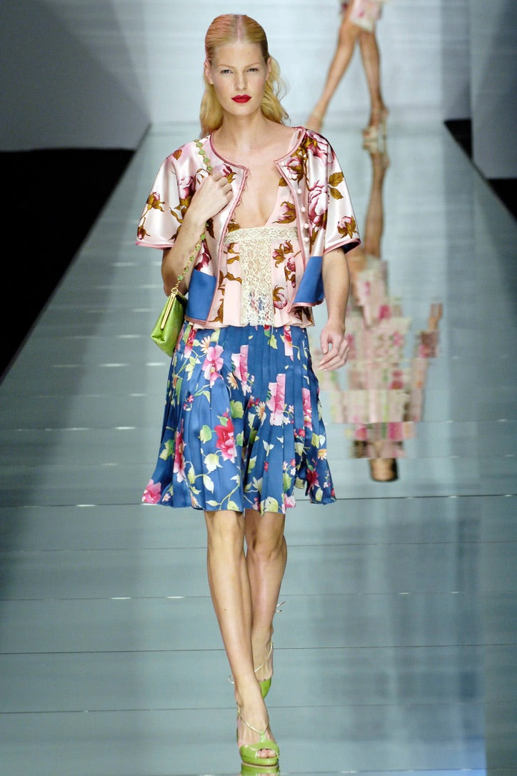 Valentino spring 2006 floral silk & lace runway set