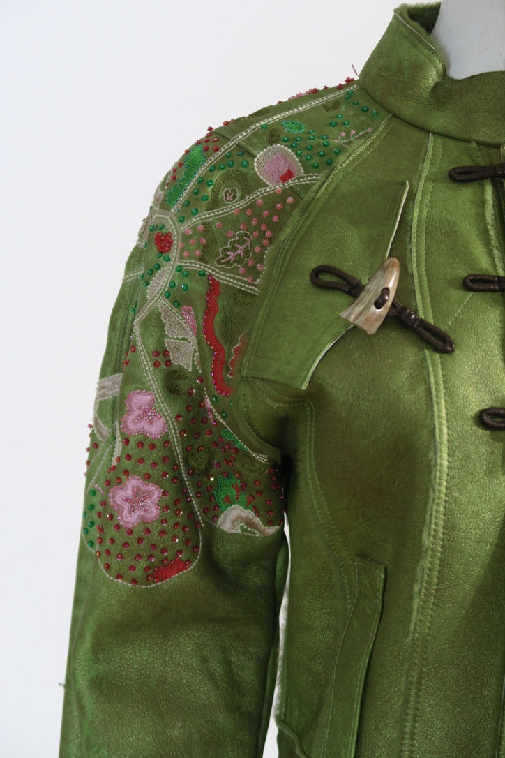 John Galliano fall 2005 green shearling beaded set