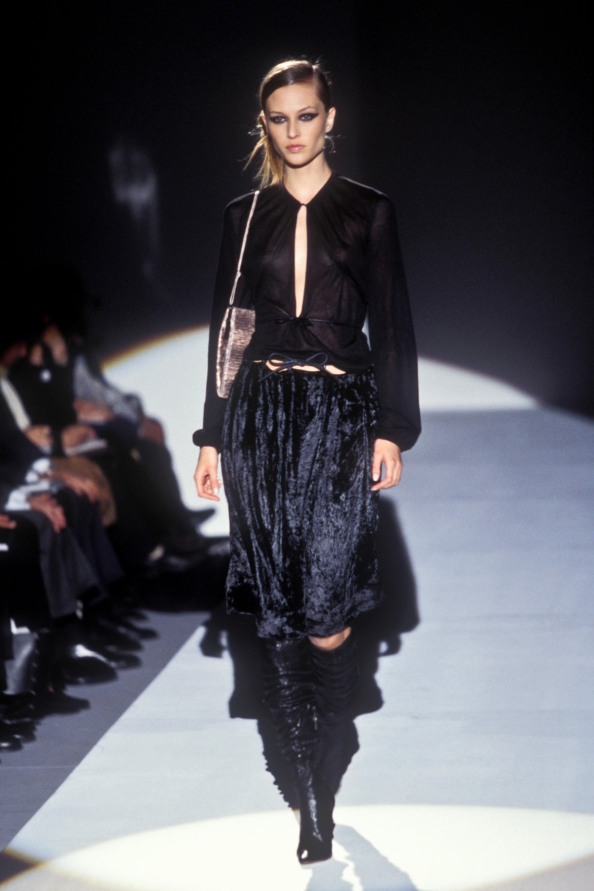 Gucci Fall Winter 1999 runway velvet midi skirt