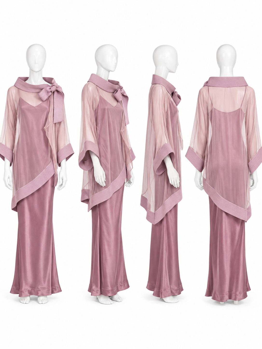 Dior fall 1999 satin evening dress with organza tunic