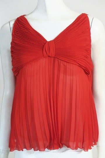 Valentino silk top draped neckline red Paris