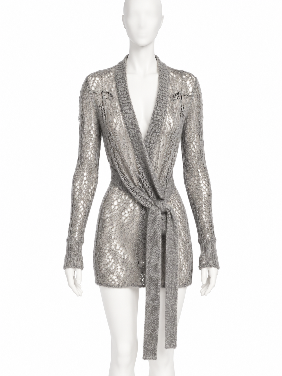Chloé Fall 2003 grey knitted cardigan dress