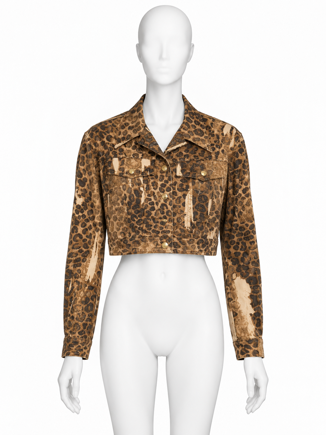 Dior Spring 2000 cropped cheetah print denim jacket