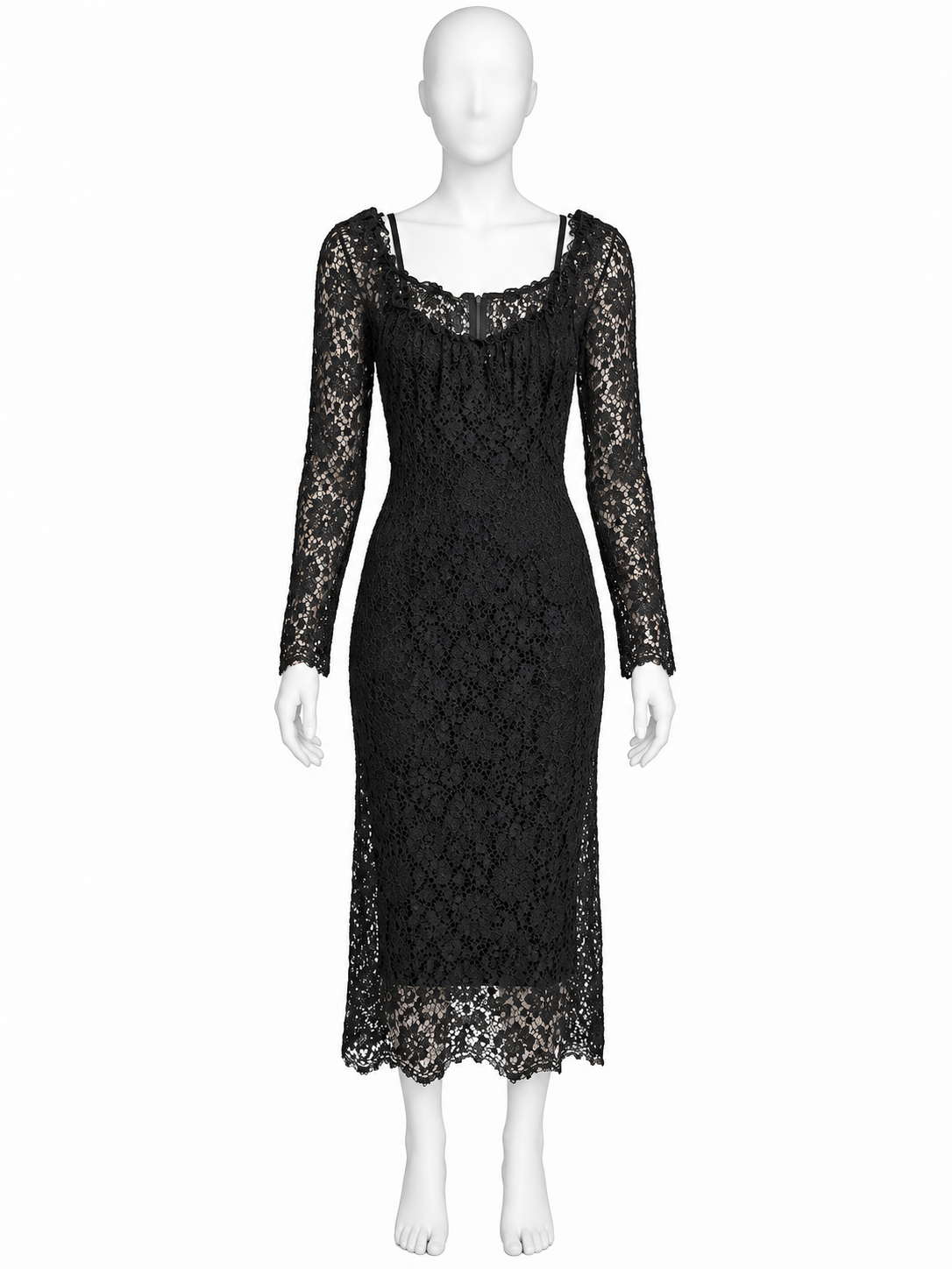 Dolce & Gabbana black lace double dress