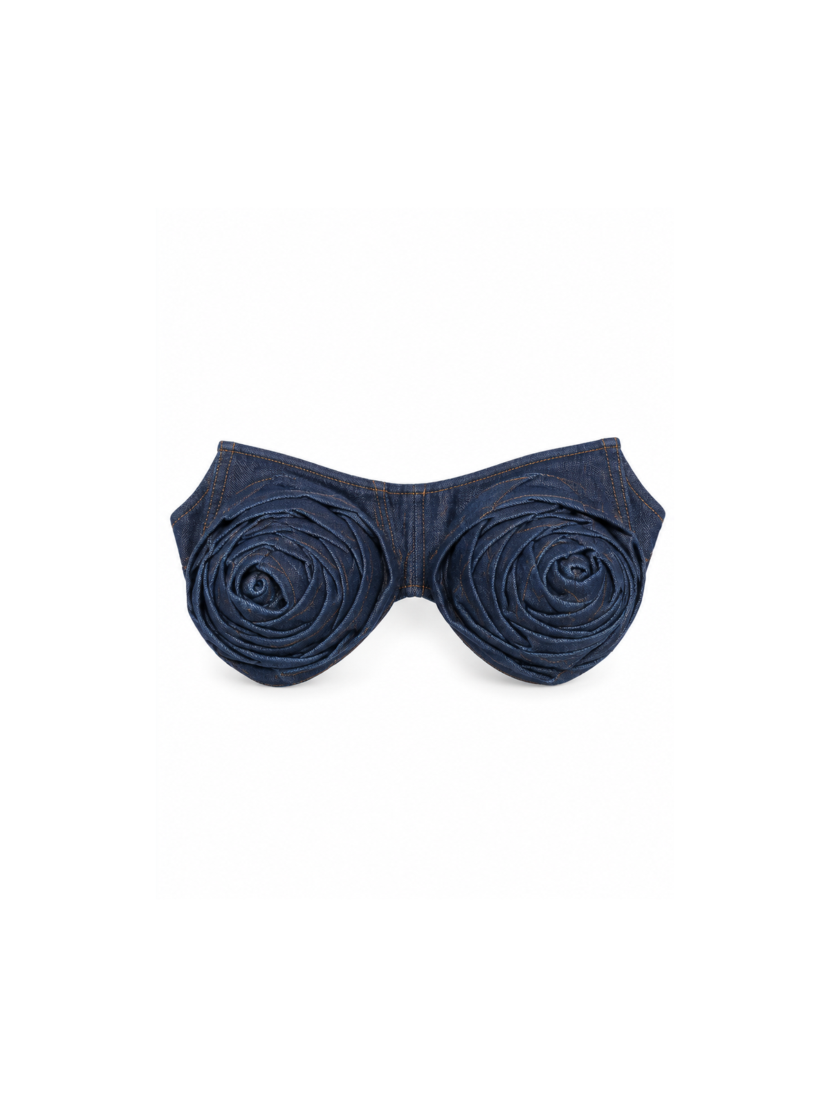 Jean Paul Gaultier sculptural dark denim cone bra