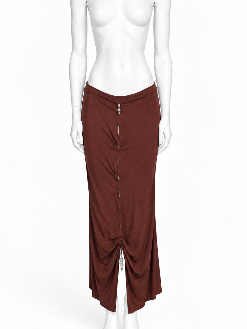 Jean Paul Gaultier brown skirt with jewelry details