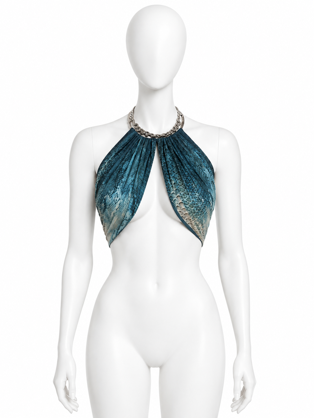 Roberto Cavalli metallic silk halter top
