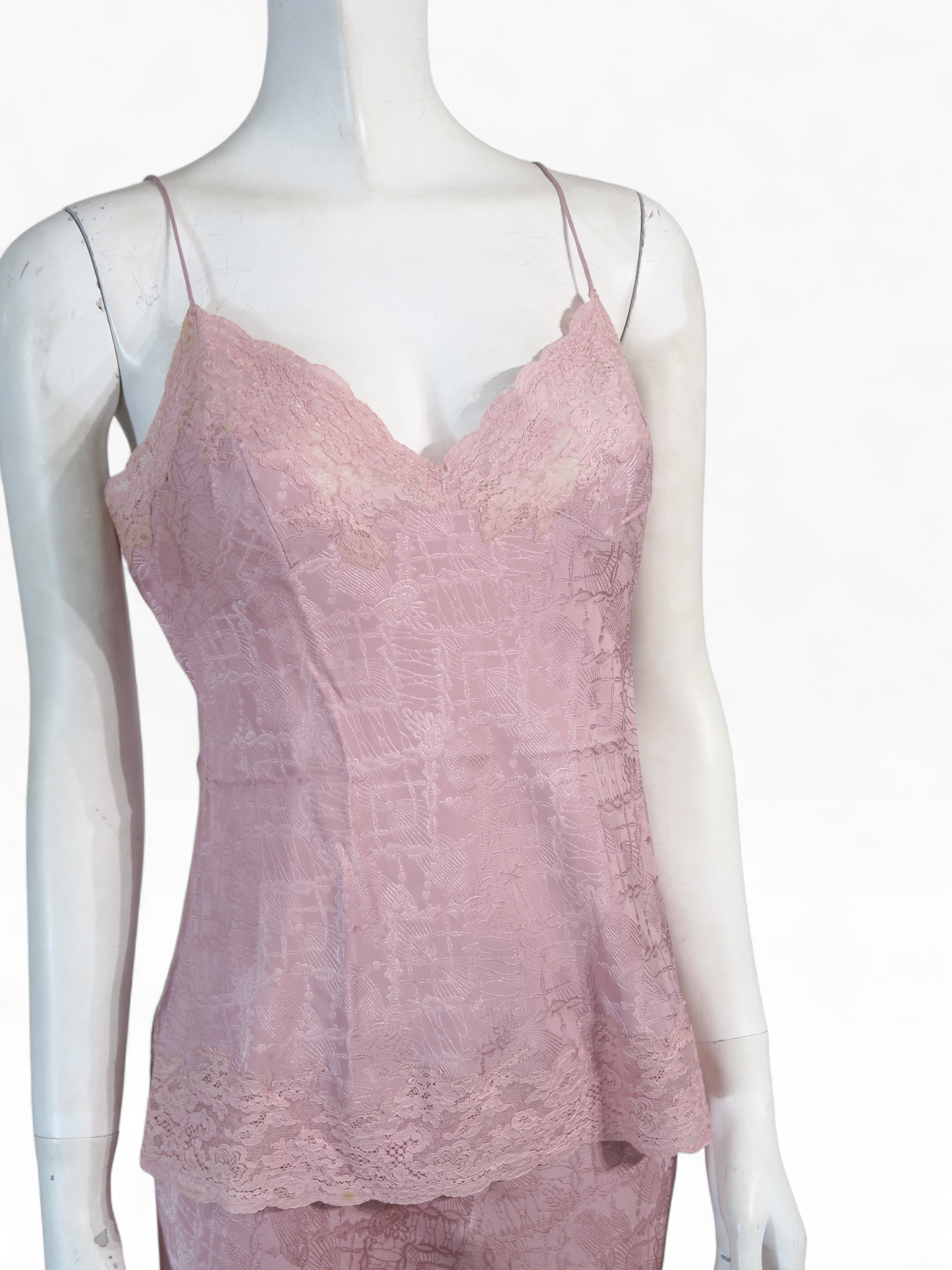 Dior fall 1999 pink boudoir silk lace lingerie set