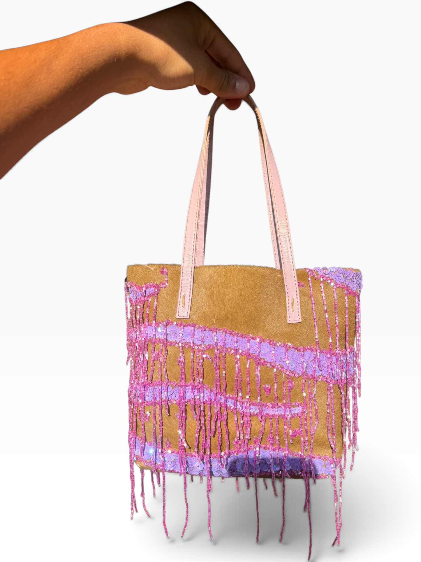 Valentino pony hair beaded sequin bag