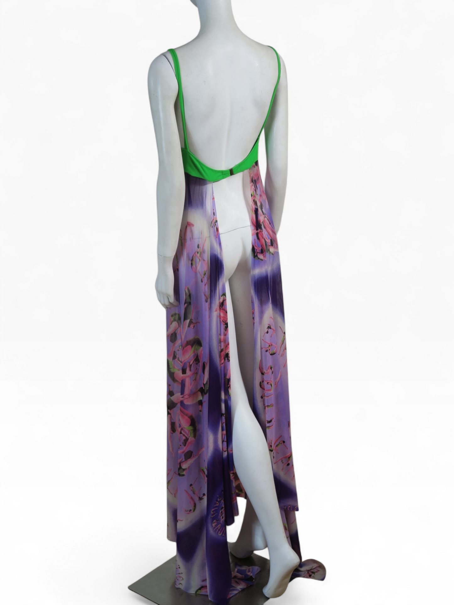 Jean Paul Gaultier maxi mesh open dress