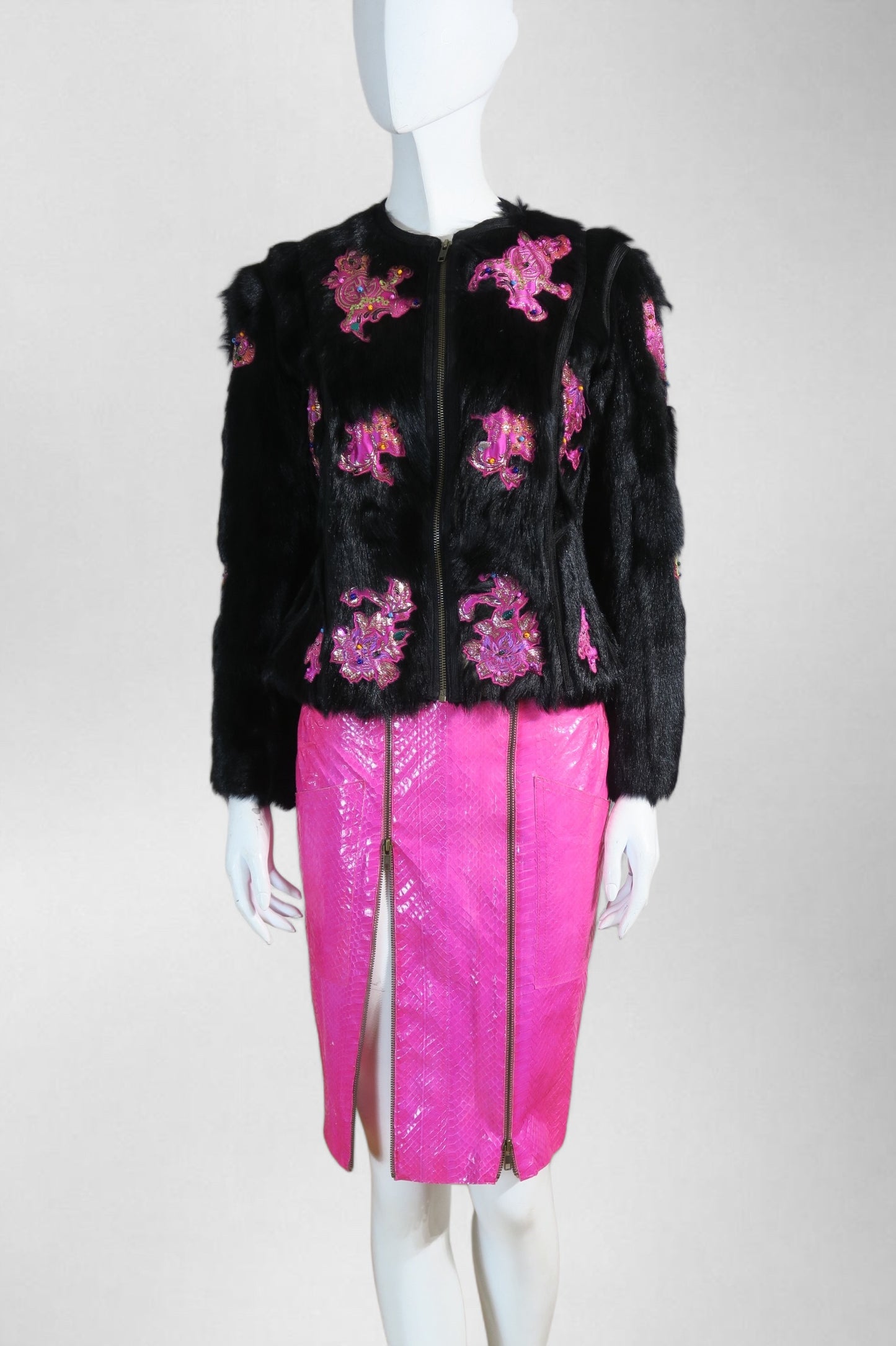 John Galliano fur exotic set