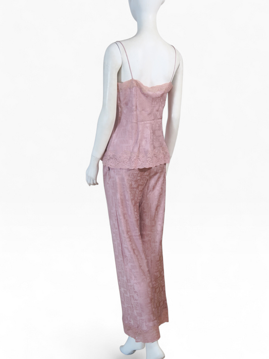 Dior fall 1999 pink boudoir silk lace lingerie set