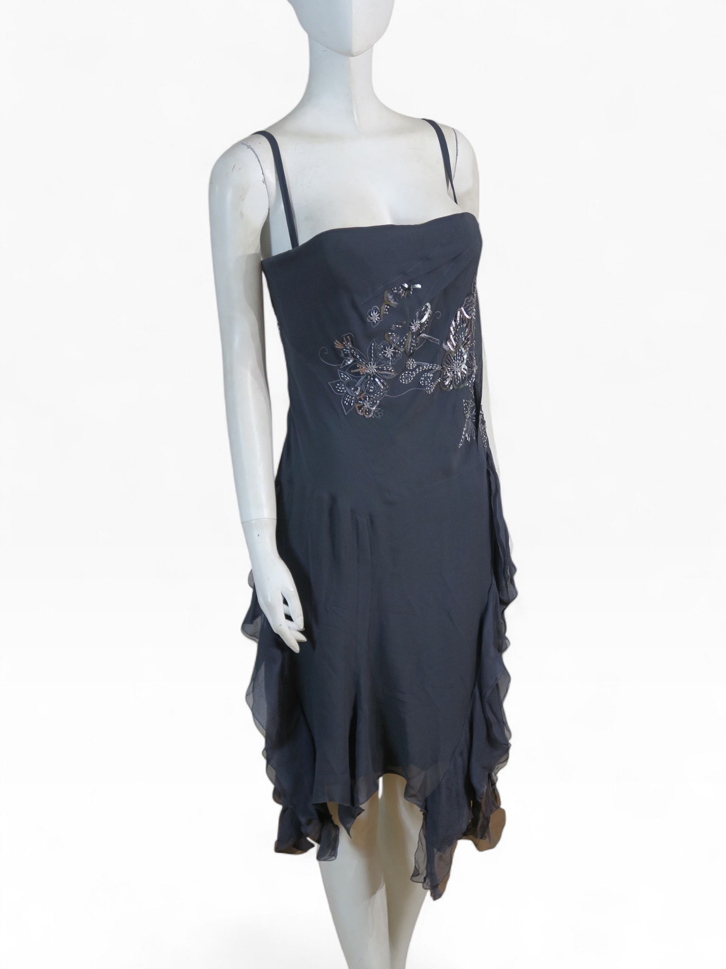 Dior fall 2006 silk gunmetal bustier dress