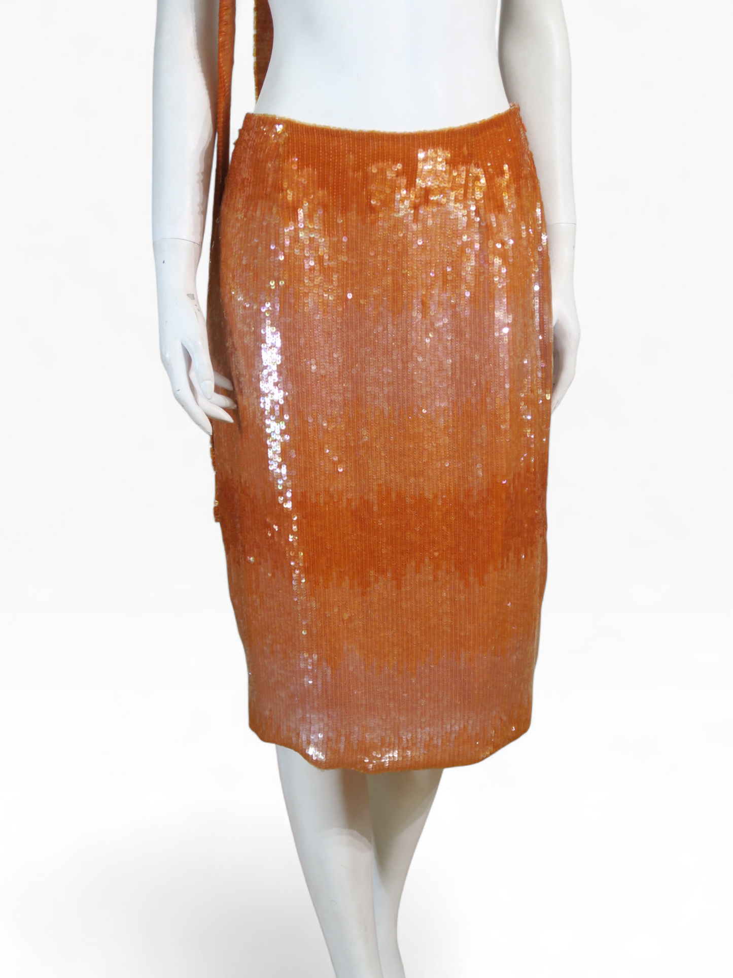 Escada ombré orange beaded skirt