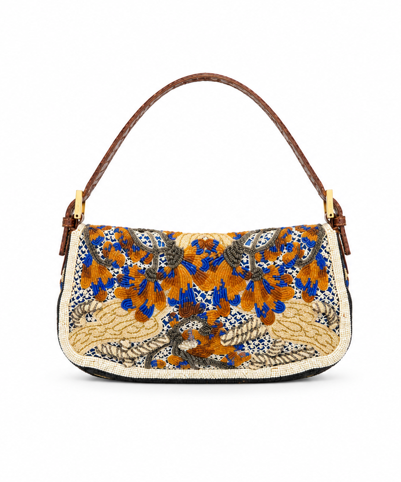 Fendi rare beaded python baguette
