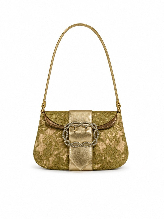 Valentino gold lace shoulder bag