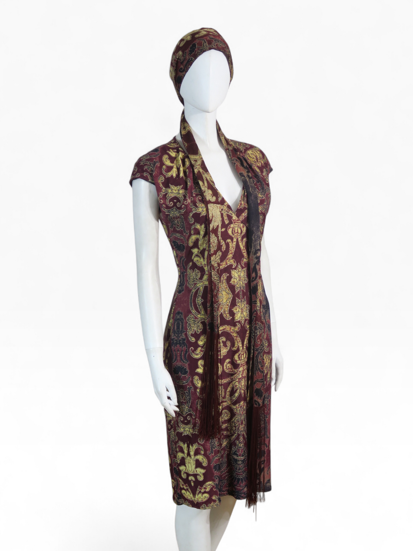 Roberto Cavalli fall 2004 fringe scarf dress