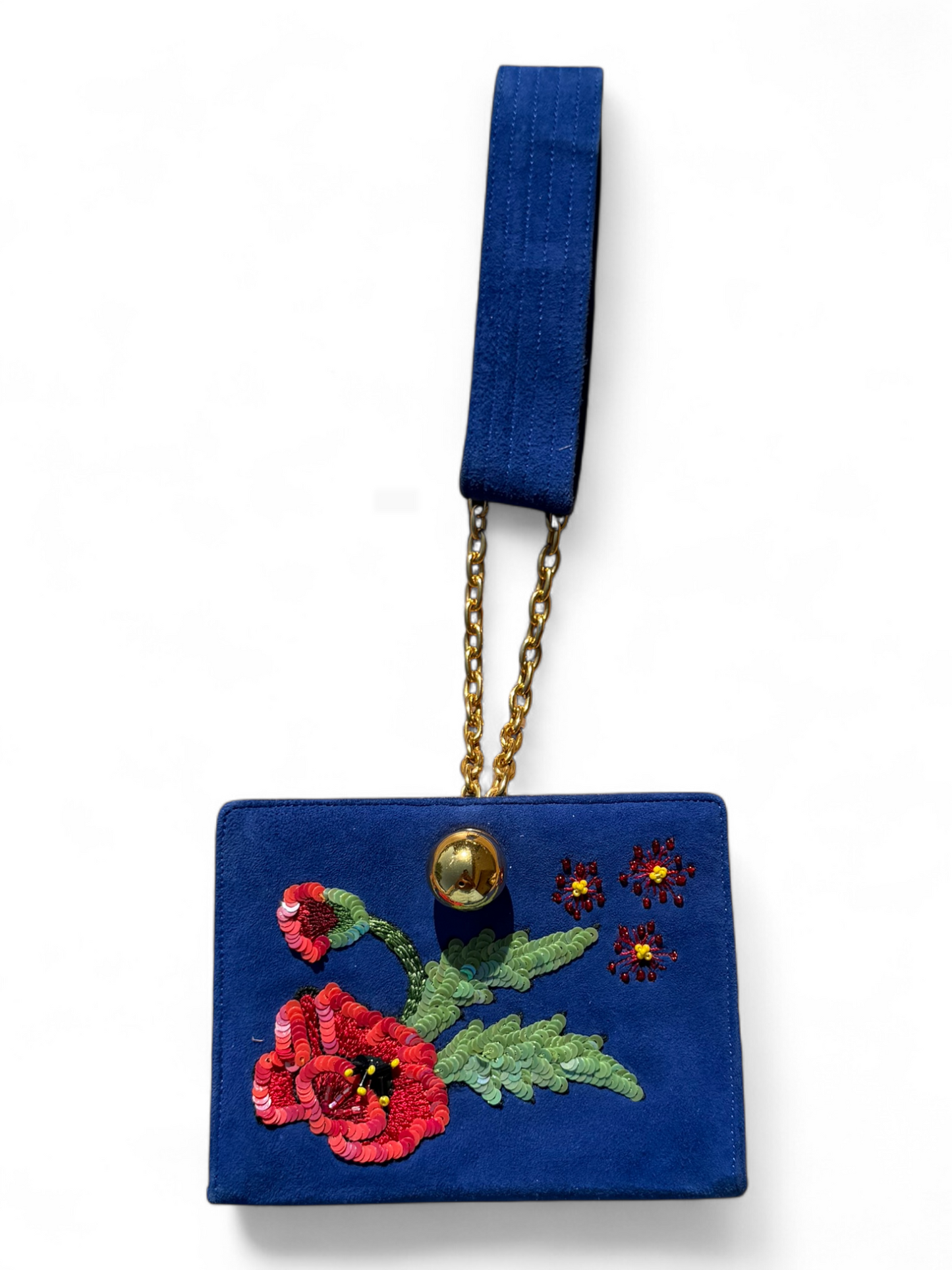 Jitrois suede sequins embroidered clutch bag