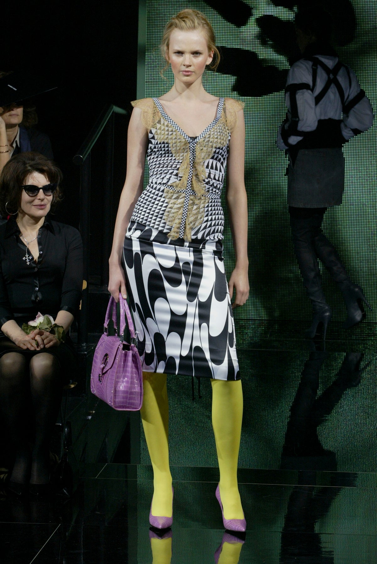 Dolce & Gabbana spring 2003 runway laced fitted silk skirt