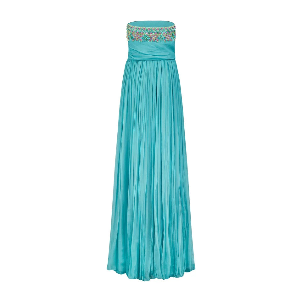 Dior resort 2009 turquoise beaded maxi dress